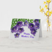 Fête des mères - Carte des fleurs violettes (Fleur jaune)