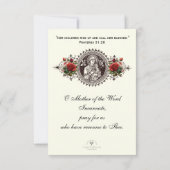 Fête des mères Carte Sainte avec écriture Verse (Dos)