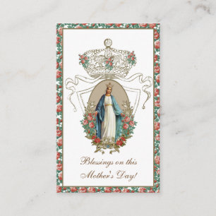 Fête des Mères Catholiques Souvenir Carte Sainte