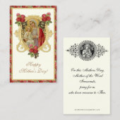 Fête des Mères Catholiques Souvenir Carte Sainte (Devant / Derrière)