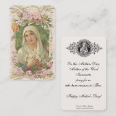 Fête des Mères Catholiques Souvenir Carte Sainte (Devant / Derrière)