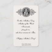 Fête des Mères Catholiques Souvenir Carte Sainte (Dos)