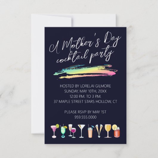 Fête des mères Cocktails Invitations (Devant)