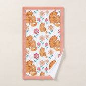 Fête des mères de chat tigre rouge et frontière de (Serviette à main)