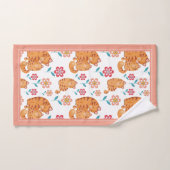 Fête des mères de chat tigre rouge et frontière de (Serviette à main)