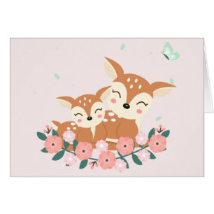 Fête des mères de maman et de bébé cerf
