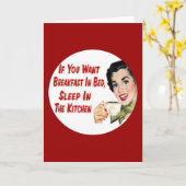 Fête des Mères Drôle Retro Carte de femme au foyer (Fleur jaune)