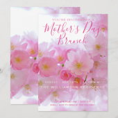 Fête des Mères Fête des Cerisiers Roses Invitation (Devant / Derrière)
