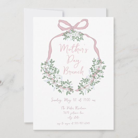Fête des mères Fête des mères Invitation à Brunch (Devant)