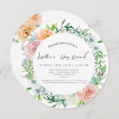 Fête des mères florales Brunch Circle Invitation (Devant / Derrière)