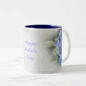 Fête des mères hydrangées bleues Mug (Devant droit)