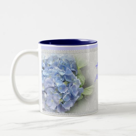 Fête des mères hydrangées bleues Mug (Gauche)
