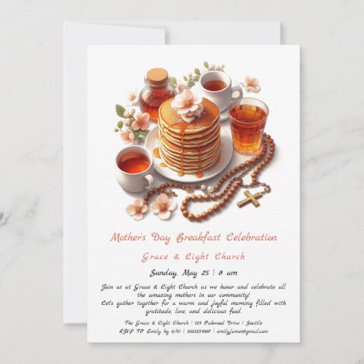 Fête des mères Invitation à Brunch - Hawthorn (Devant)