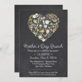 Fête des Mères Invitation au brunch, tableau noir (Devant / Derrière)