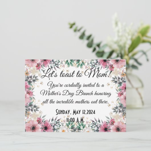 Fête des mères Invitation Brunch (Debout devant)