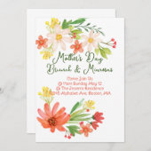 Fête des mères Invitation Brunch (Devant / Derrière)