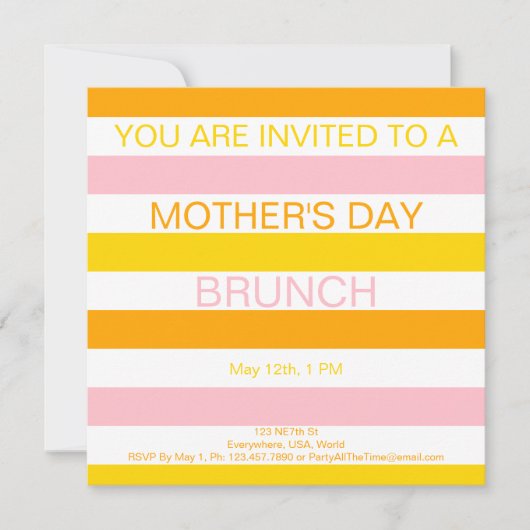 Fête des mères Invitation Brunch (Devant)