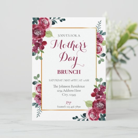 Fête des mères Invitation Brunch (Debout devant)
