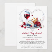 Fête des mères Invitation Brunch au fromage et au (Devant / Derrière)