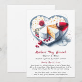 Fête des mères Invitation Brunch au fromage et au  (Devant / Derrière)