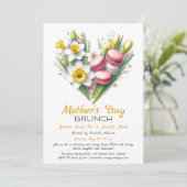 Fête des mères Invitation Brunch | Heart Macaron (Debout devant)