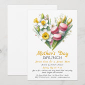 Fête des mères Invitation Brunch | Heart Macaron (Devant / Derrière)