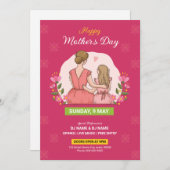 Fête des mères Invitation Circulaire Modèle (Devant / Derrière)