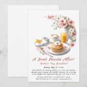 Fête des Mères Invitation Petit-déjeuner - Crêpes  (Devant / Derrière)
