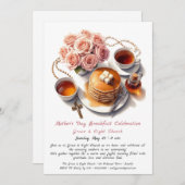 Fête des mères Invitation pour le petit-déjeuner - (Devant / Derrière)