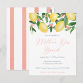 Fête des mères Invitations de brunch, citrons et a (Devant / Derrière)