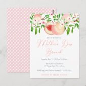 Fête des mères Invitations de brunch, douces pêche (Devant / Derrière)