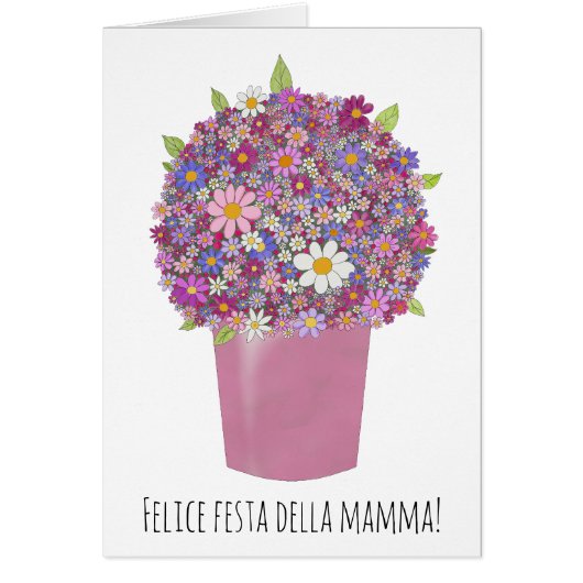 fête des mères italiennes joyeuses Bouquet rose (Devant)