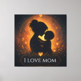 Fête des Mères J'aime Maman Toile Murale Art