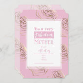 Fête des mères jolie carte rose (Devant / Derrière)