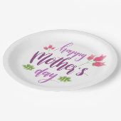 Fête des mères joyeuses | Assiette en Papier. (Angle)