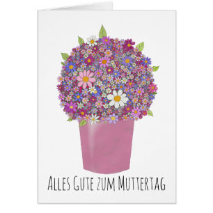Fête des mères joyeuses en Allemagne Bouquet rose 