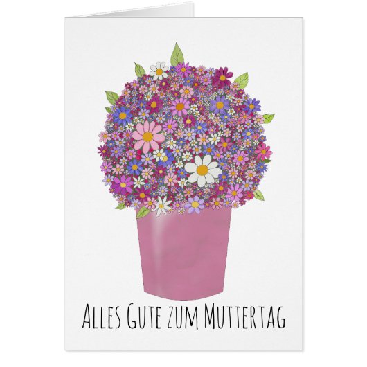 Fête des mères joyeuses en Allemagne Bouquet rose (Devant)