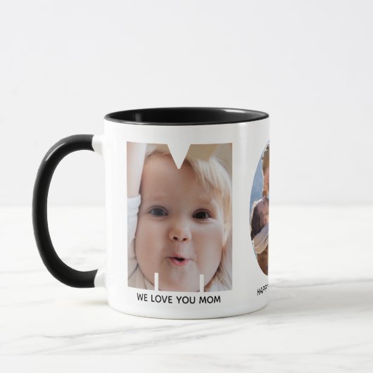 Fête des mères MDM Photo Collage Mug (Gauche)
