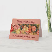 Fête des Mères Meilleure Maman Roses Fleurs Carte  (Devant)