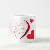 Fête des mères mignonne Coeurs modernes Script Mug (Devant gauche)