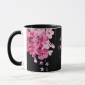 "Fête des mères", mug combiné en fleurs noires et  (Gauche)