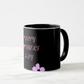 "Fête des mères", mug combiné en fleurs noires et  (Devant droit)