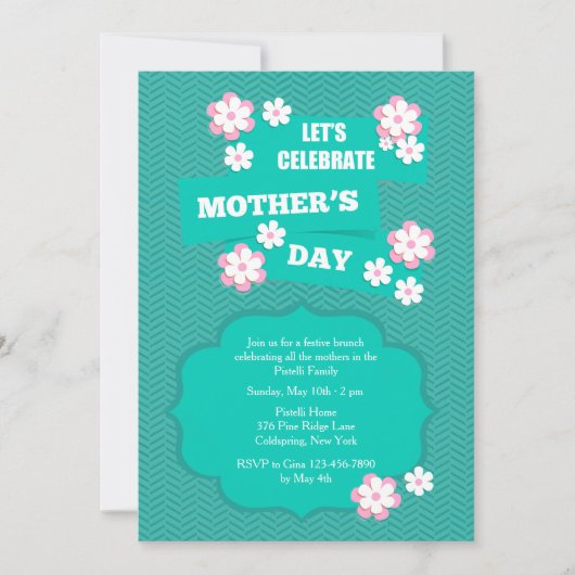 Fête des Mères Pétales Invitation (Devant)