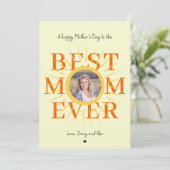 Fête des mères photo meilleure maman jamais carte (Debout devant)