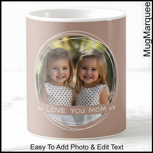 Fête des mères Photo & Message Mug Brown C88