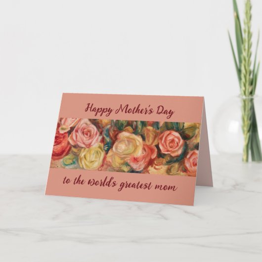 Fête des mères Plus grande maman Floral Rose Carte (Devant)