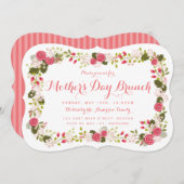 Fête des mères rose douce Invitation Brunch (Devant / Derrière)