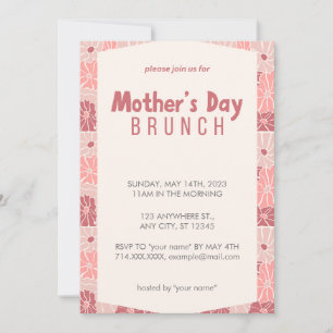 Fête des Mères Rose Floral Invitation Brunch