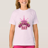 Fête des mères roses Joyeuses Filles T-shirt blanc (Devant)