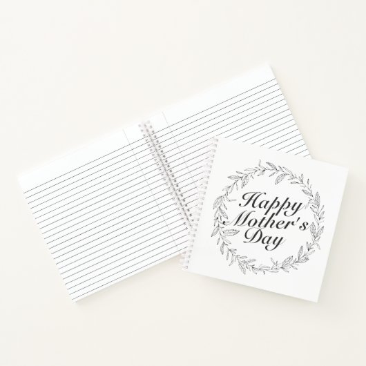 Fête des Mères simple et heureuse Carnet de couron (Intérieur)